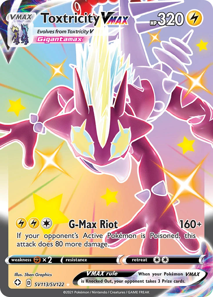 Toxtricity VMAX SV113 card from Shining Fates Shiny Vault
