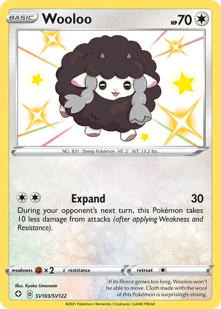 Wooloo SV103 — Shining Fates Shiny Vault SV103, Holofoil finish