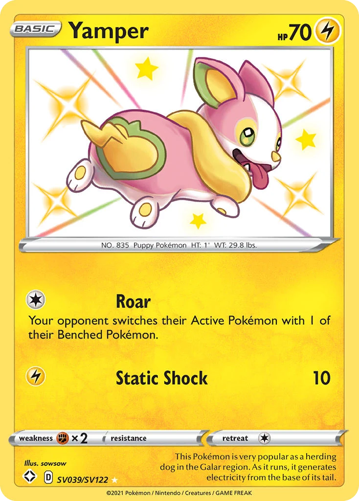Yamper SV039 — Shining Fates Shiny Vault SV039, Holofoil finish