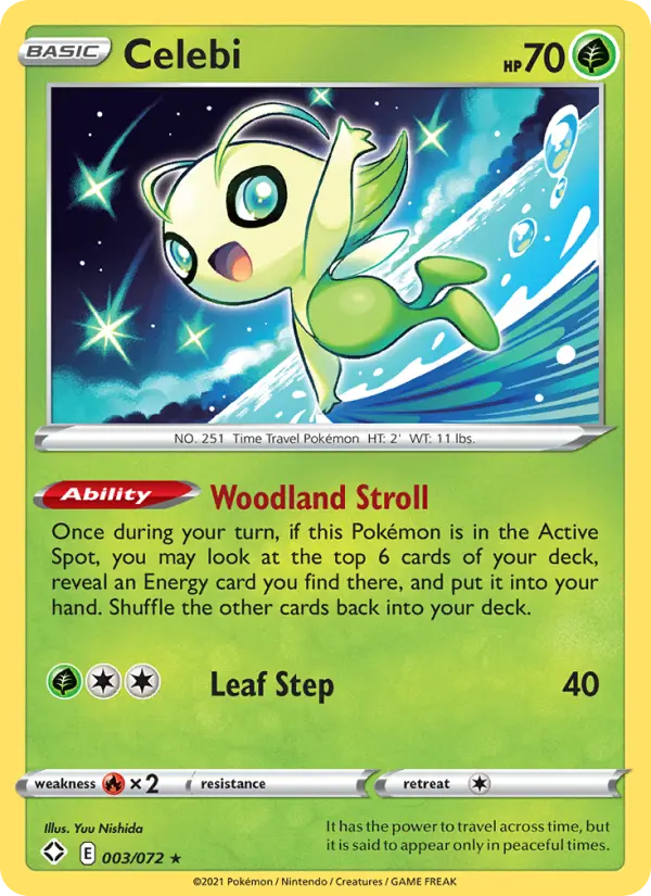 Celebi 3 card from Shining Fates