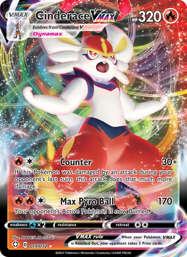 Cinderace VMAX 19 — Shining Fates 19, Holofoil finish