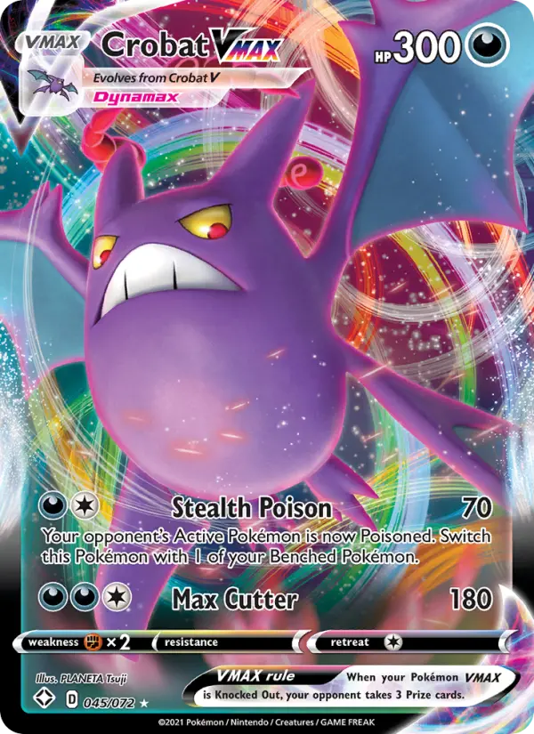 Crobat VMAX 45 — Shining Fates 45, Holofoil finish