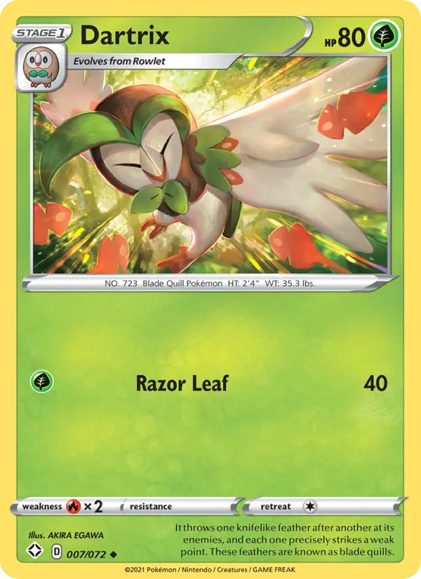 Dartrix 7 card from Shining Fates