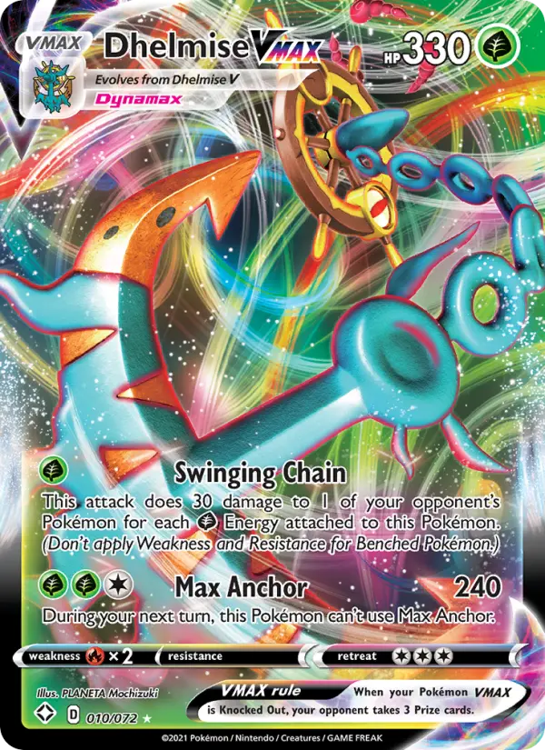 Dhelmise VMAX 10 — Shining Fates 10, Holofoil finish