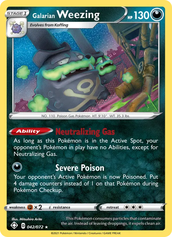 Galarian Weezing 42 — Shining Fates 42, Holofoil finish