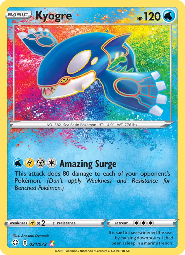 Kyogre 21 card from Shining Fates
