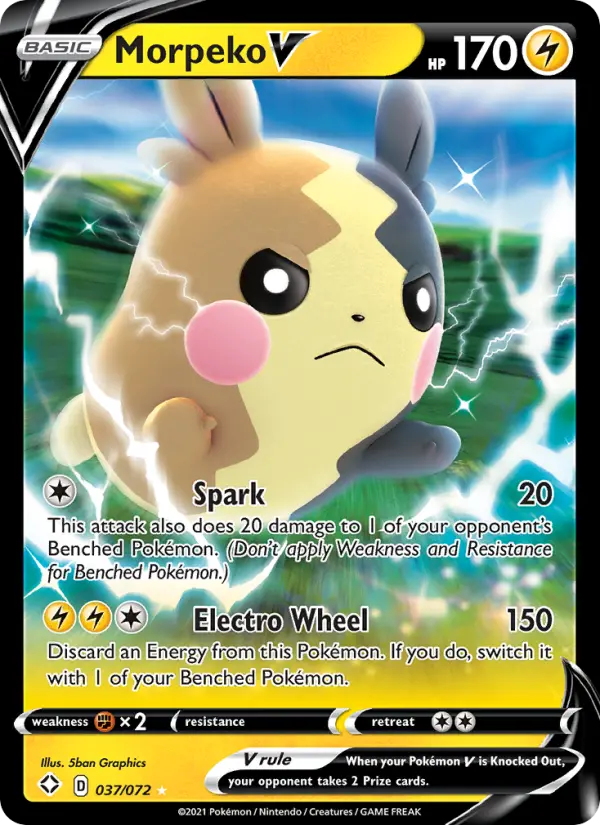 Morpeko V 37 — Shining Fates 37, Holofoil finish
