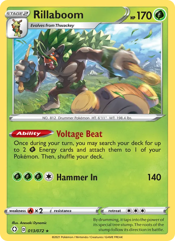 Rillaboom 13 card from Shining Fates