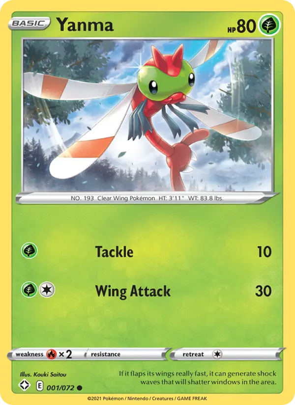 Yanma 1 card from Shining Fates
