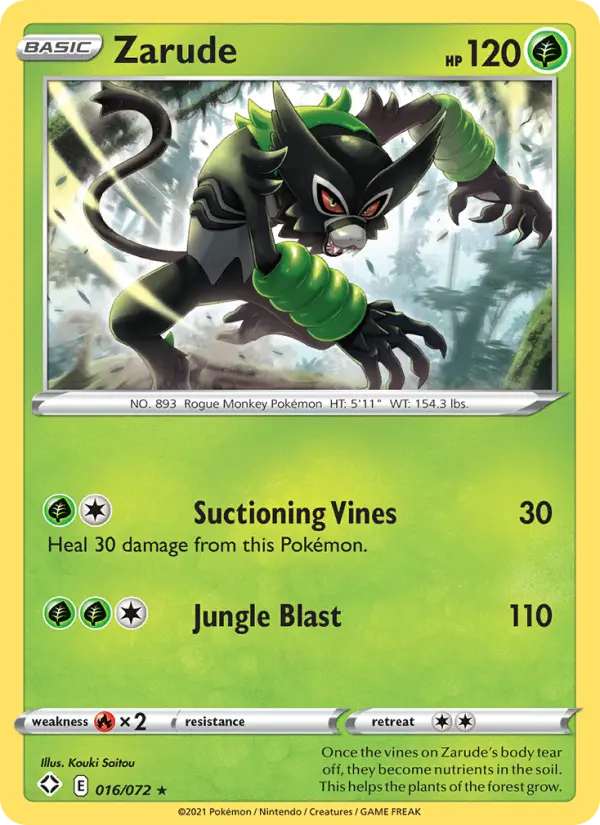 Zarude 16 card from Shining Fates