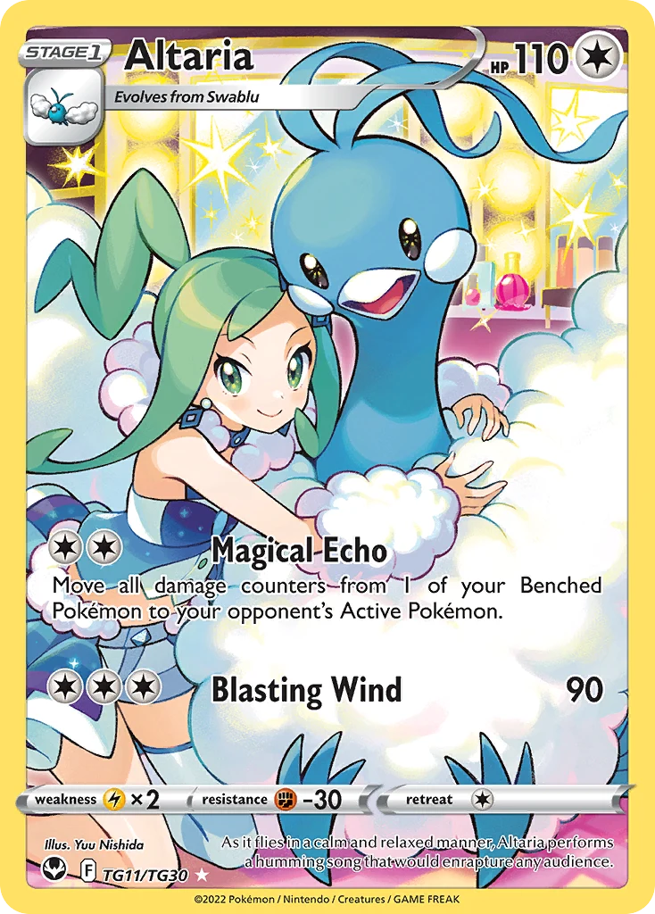 Altaria TG11 card from Silver Tempest Trainer Gallery