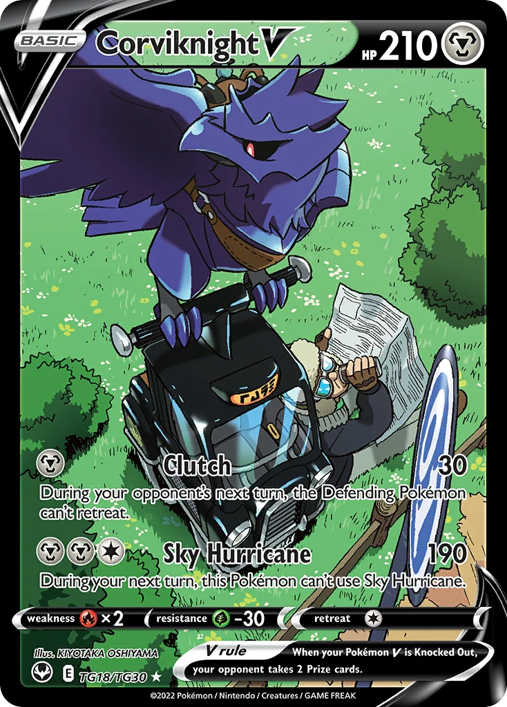 Corviknight V TG18 card from Silver Tempest Trainer Gallery