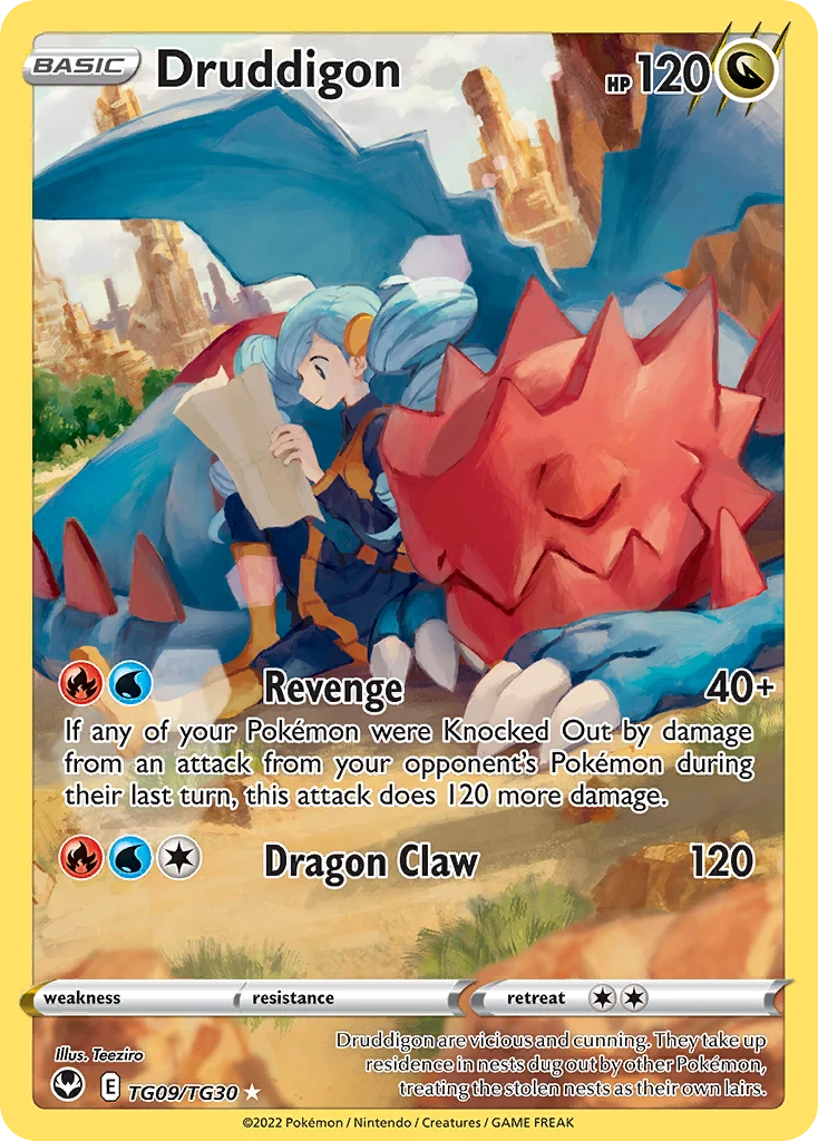 Druddigon TG09 — Silver Tempest Trainer Gallery TG09, Holofoil finish