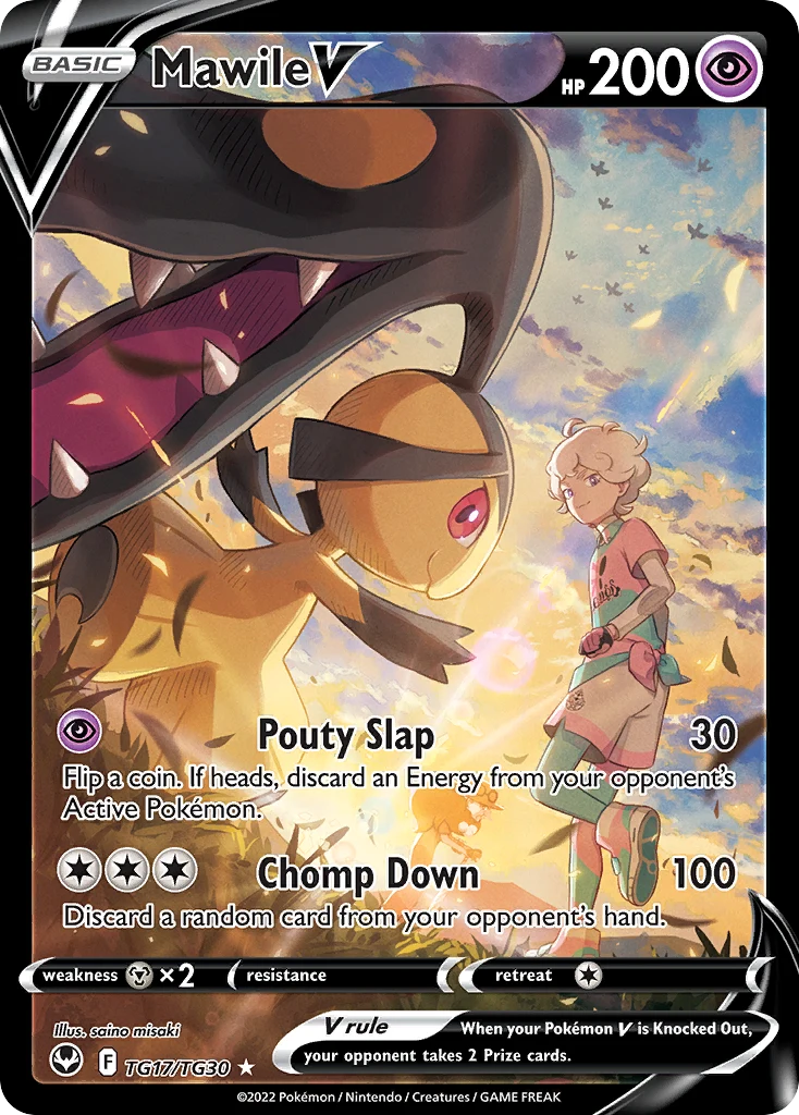 Mawile V TG17 card from Silver Tempest Trainer Gallery