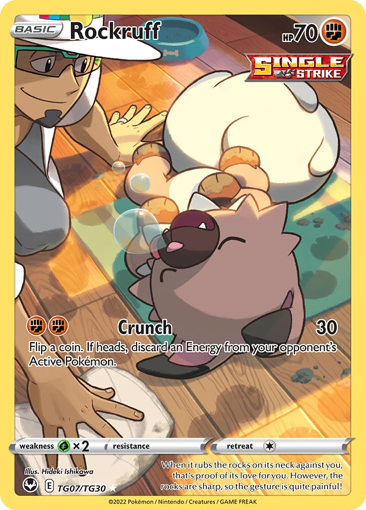 Rockruff TG07 card from Silver Tempest Trainer Gallery