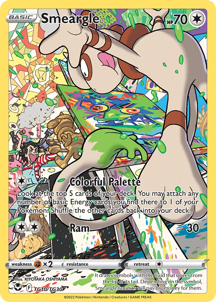 Smeargle TG10 card from Silver Tempest Trainer Gallery