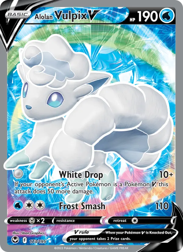 Alolan Vulpix V 173 card from Silver Tempest