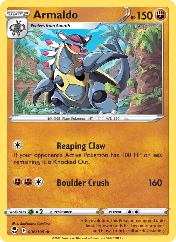 Armaldo 96 card from Silver Tempest