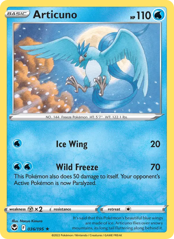 Articuno 36 — Silver Tempest 36, Holofoil finish