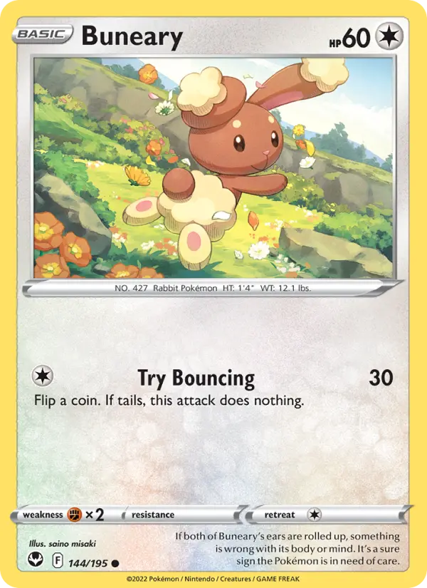 Buneary 144 card from Silver Tempest