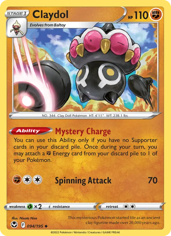 Claydol 94 card from Silver Tempest