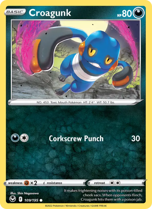 Croagunk 109 card from Silver Tempest