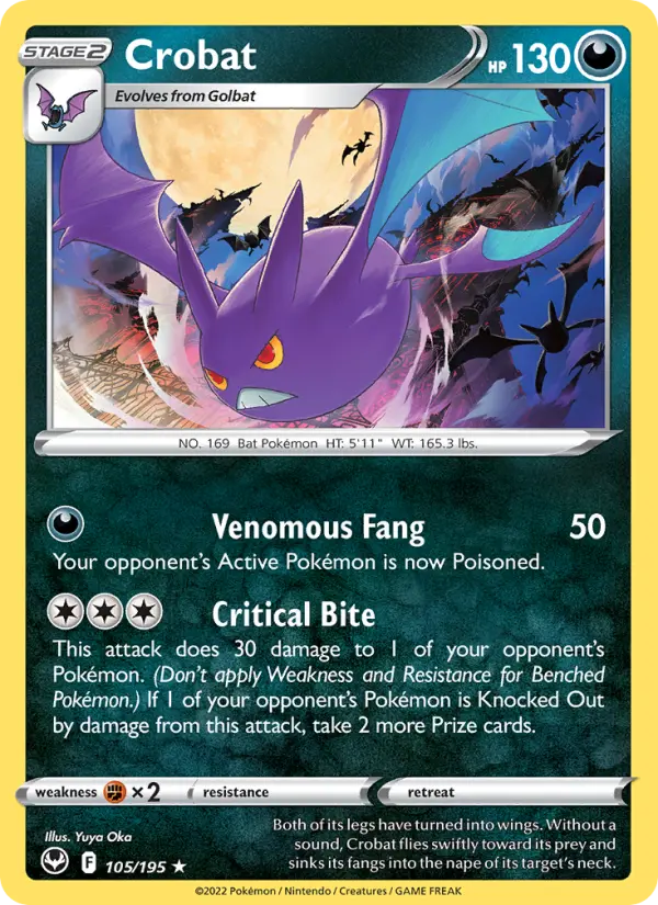Crobat 105 card from Silver Tempest