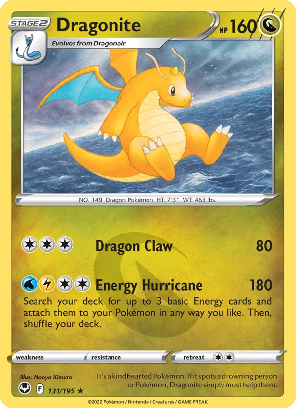 Dragonite 131 card from Silver Tempest