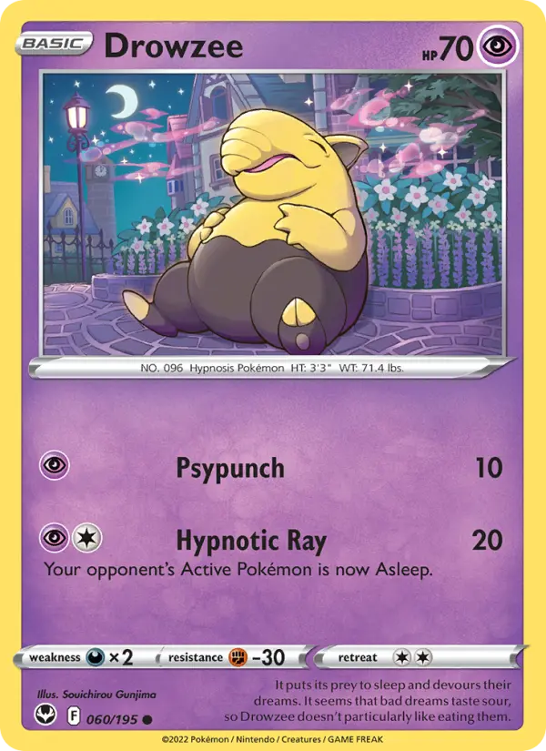 Drowzee 60 card from Silver Tempest