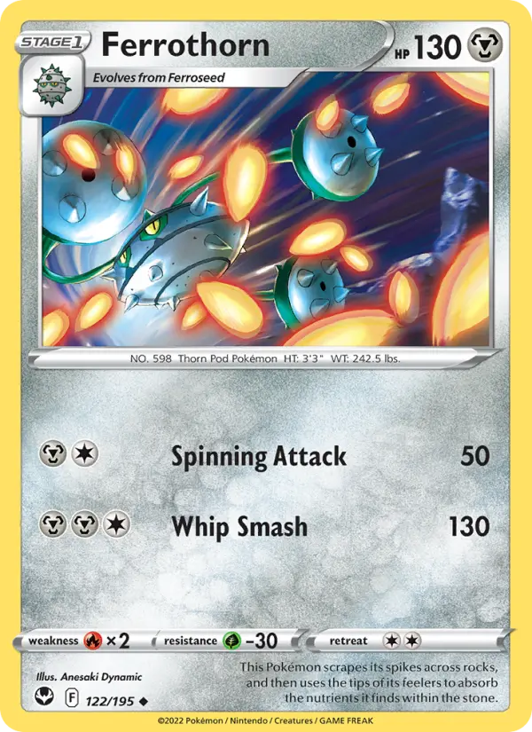 Ferrothorn 122 card from Silver Tempest