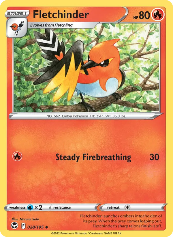 Fletchinder 28 card from Silver Tempest