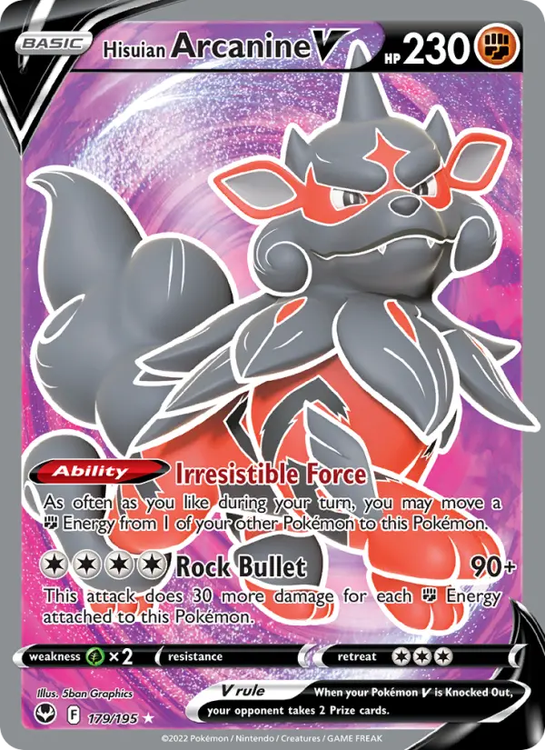 Hisuian Arcanine V 179 card from Silver Tempest