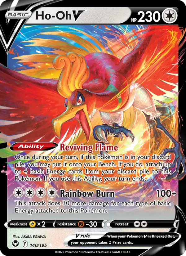 Ho-Oh V 140 card from Silver Tempest