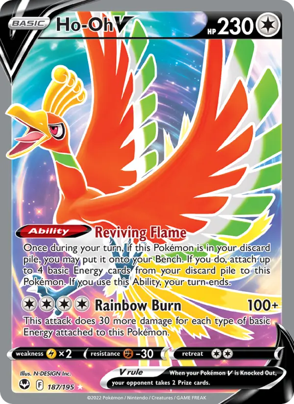 Ho-Oh V 187 card from Silver Tempest