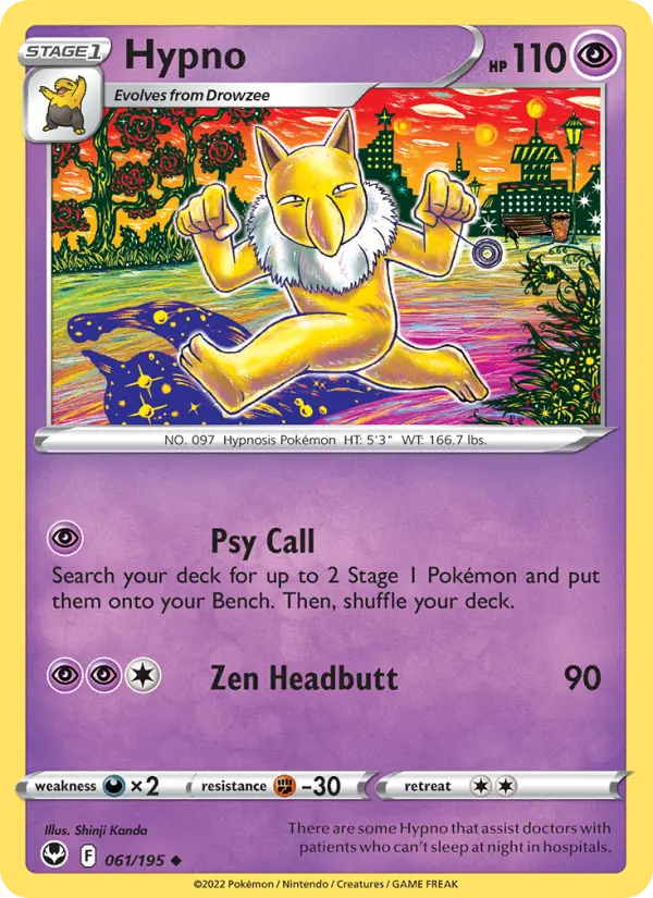 Hypno 61 card from Silver Tempest