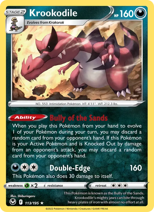 Krookodile 113 — Silver Tempest 113, Holofoil finish