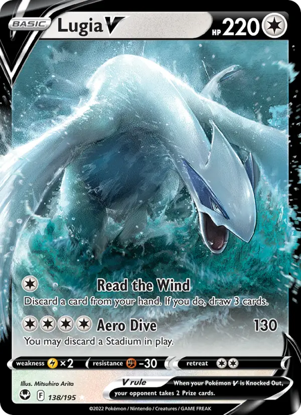 Lugia V 138 card from Silver Tempest