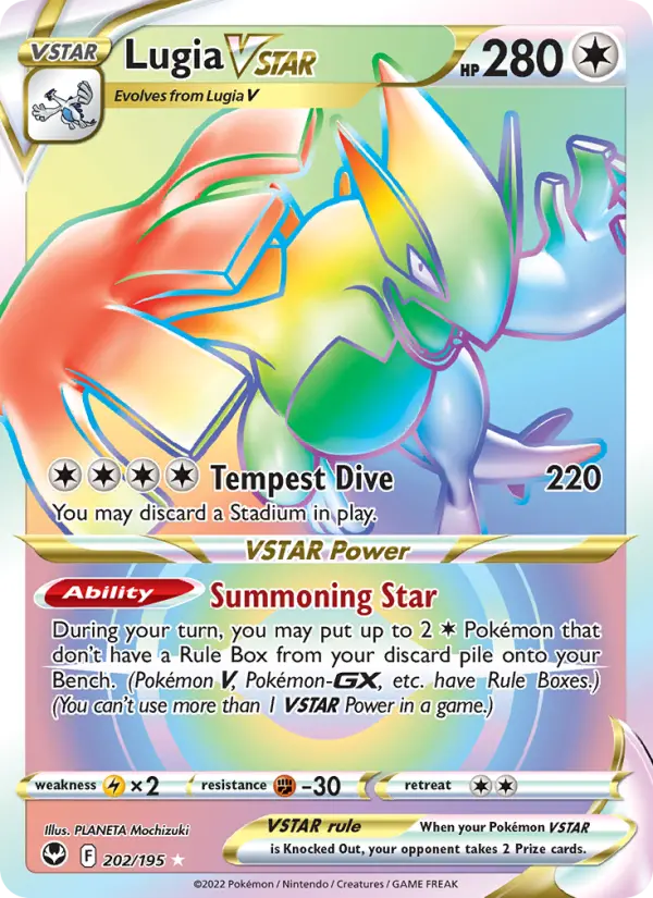 Lugia VSTAR 202 card from Silver Tempest