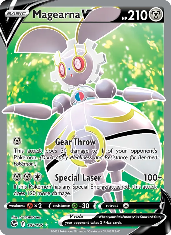 Magearna V 182 — Silver Tempest 182, Holofoil finish