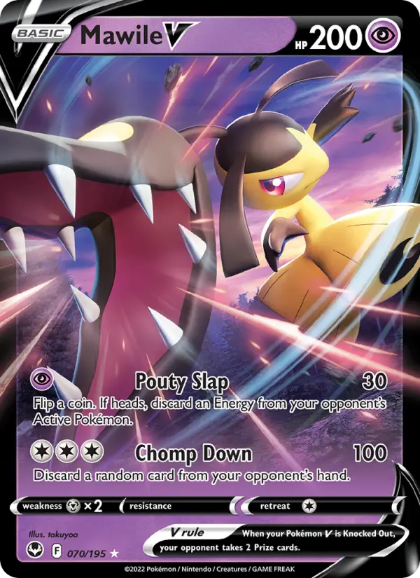 Mawile V 70 — Silver Tempest 70, Holofoil finish