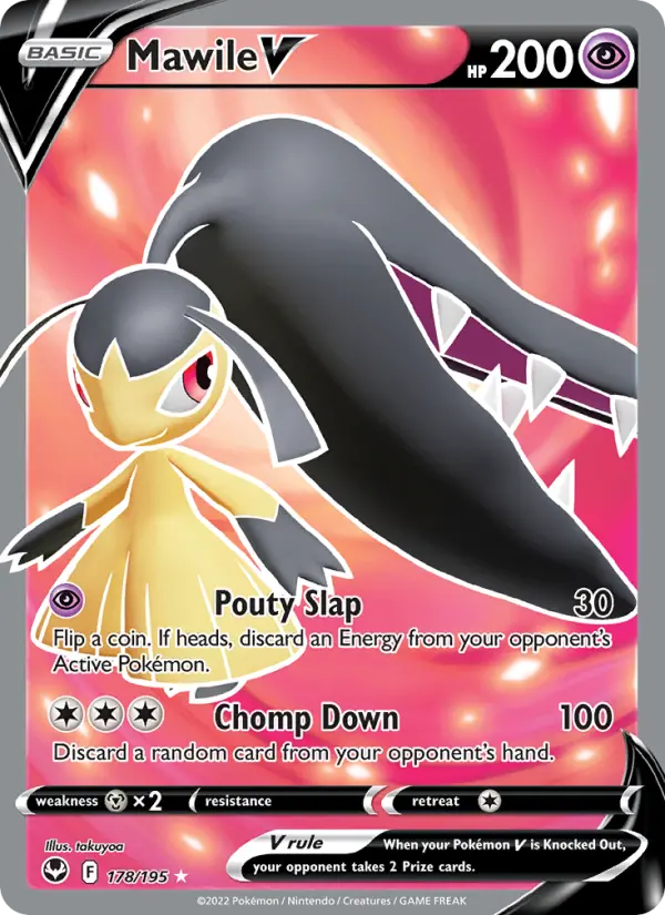 Mawile V 178 — Silver Tempest 178, Holofoil finish