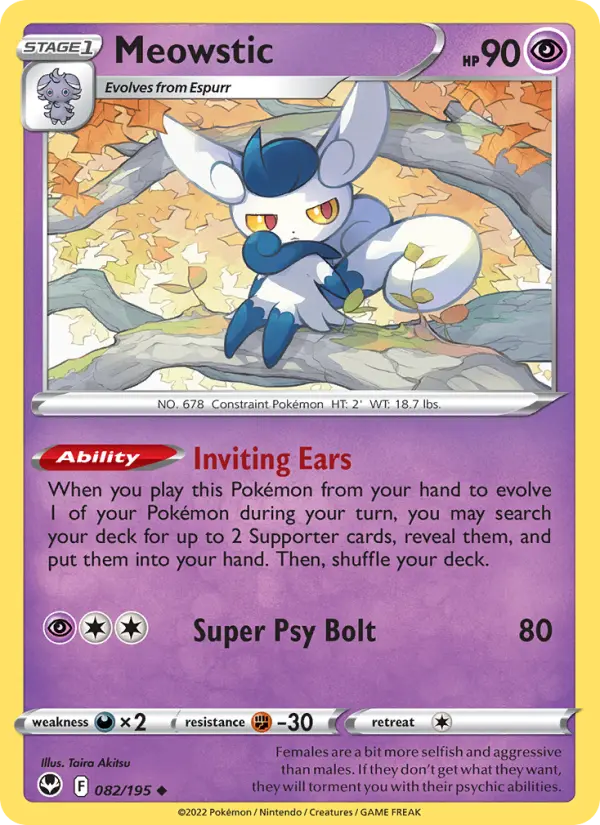 Meowstic 82 card from Silver Tempest