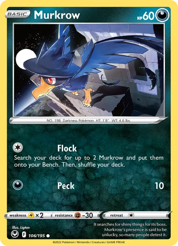 Murkrow 106 card from Silver Tempest