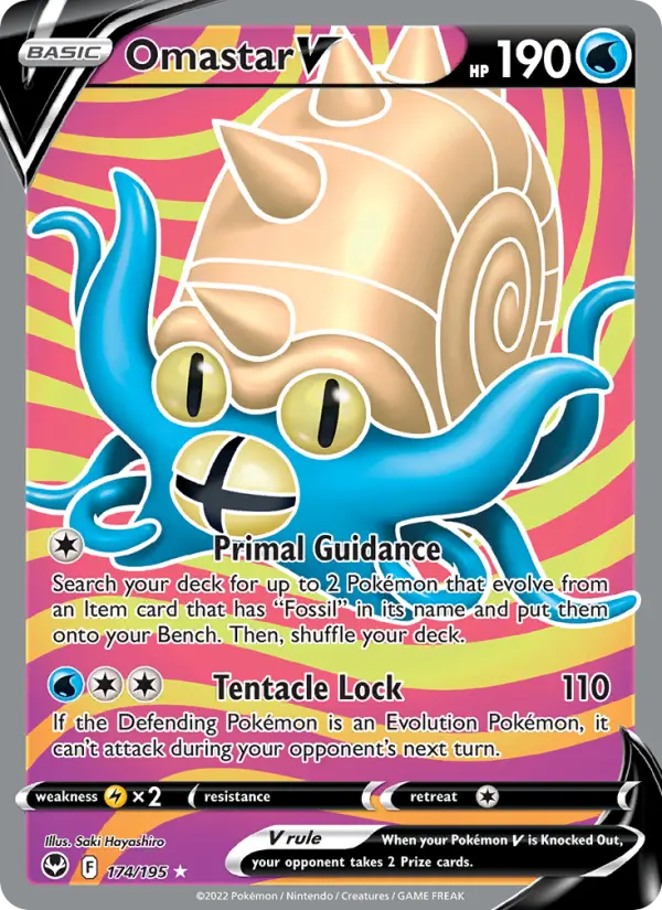 Omastar V 174 card from Silver Tempest