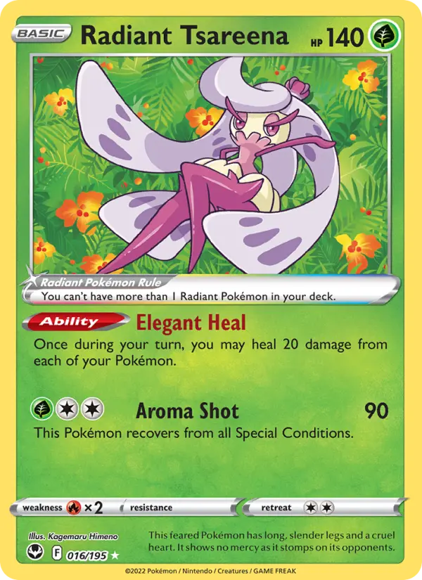 Radiant Tsareena 16 — Silver Tempest 16, Holofoil finish