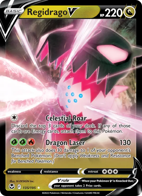 Regidrago V 135 card from Silver Tempest