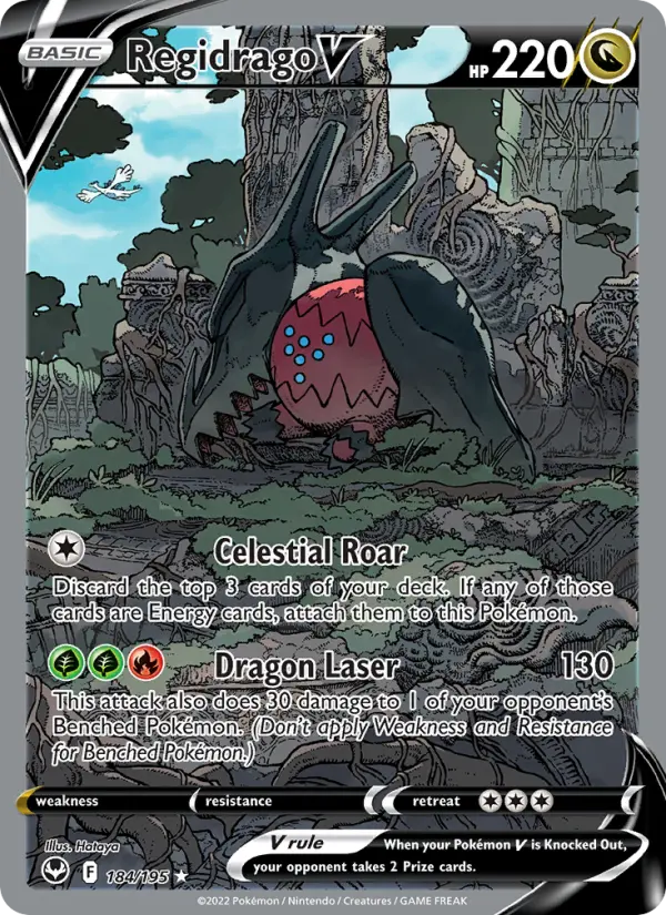 Regidrago V 184 card from Silver Tempest