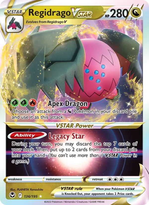 Regidrago VSTAR 136 — Silver Tempest 136, Holofoil finish