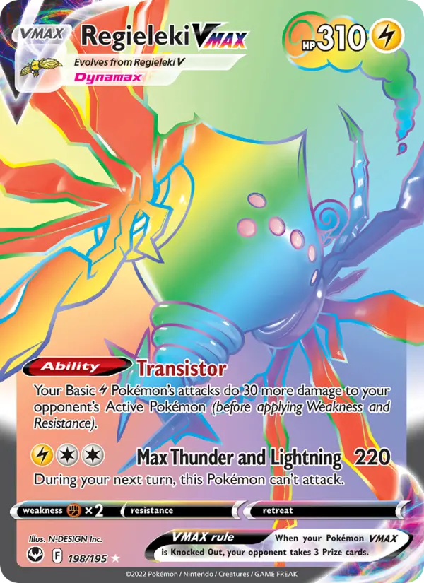 Regieleki VMAX 198 card from Silver Tempest