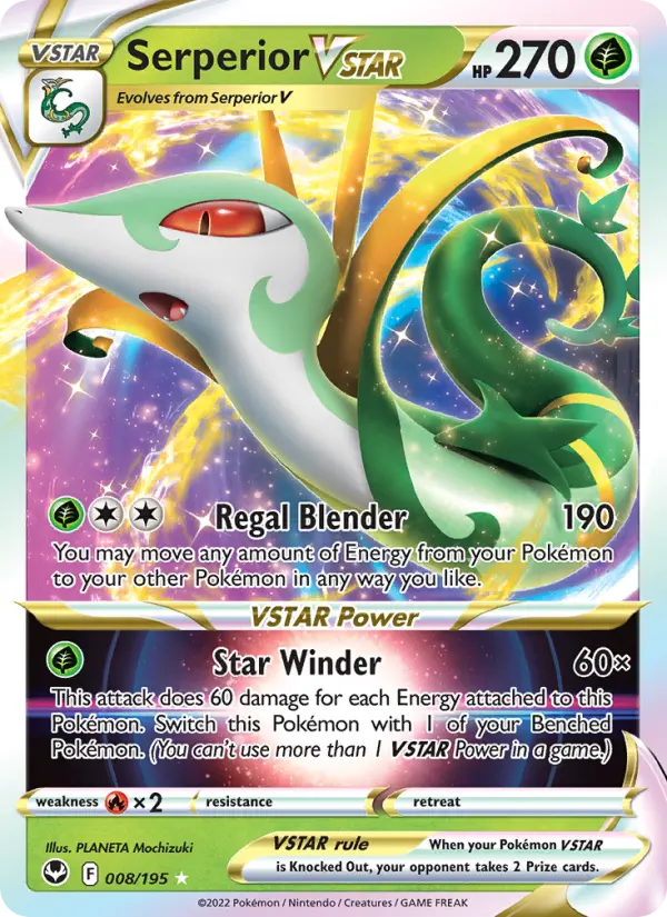 Serperior VSTAR 8 — Silver Tempest 8, Holofoil finish